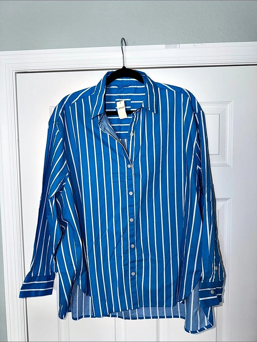 Aerie Women's Striped Button Down Blue & White NWT